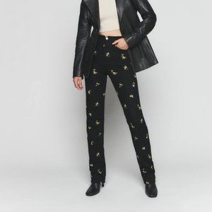 REFORMATION Cynthia High Rise Straight Long Jeans - Priscilla